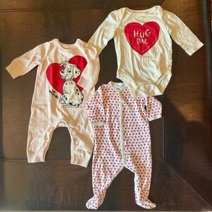 Valentine's Day 3-6M Outfits Bundle